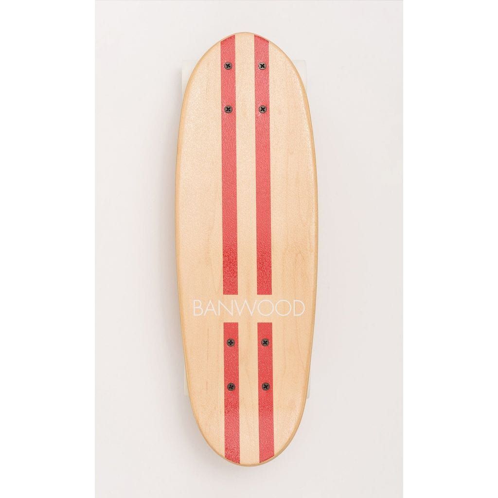 Banwood Kids Skateboard - Red deck with red stripes