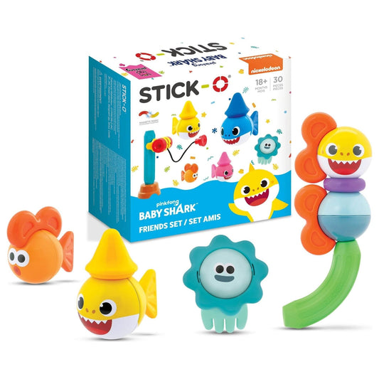 Magformers Stick-O Baby Shark Friends Set  box and models