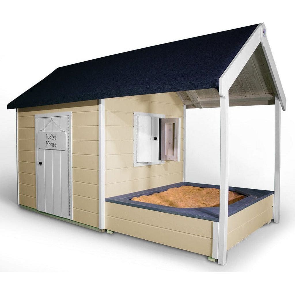 Little Rascals Benji Wooden Playhouse with Sandpit in oyster white