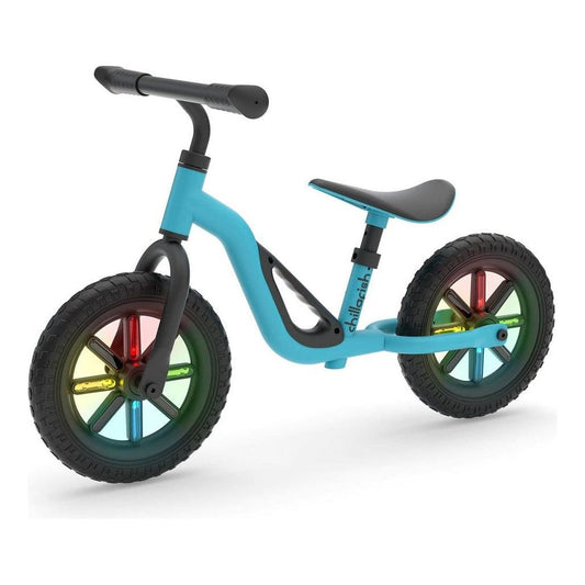 Chillafish Charlie Glow Balance Bike 18M-4Y in Sky Blue with light up wheels