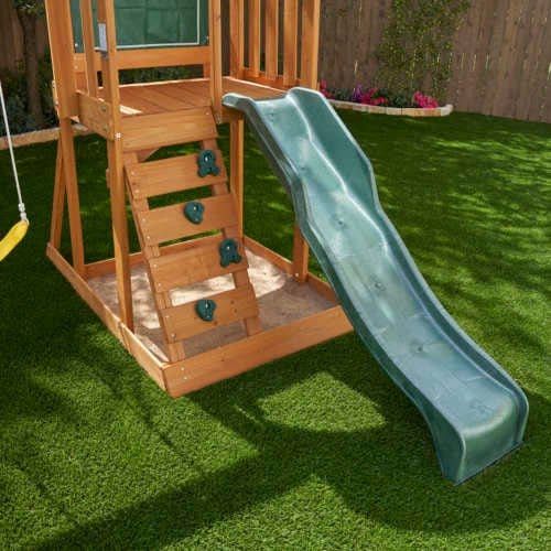 KidKraft Ainsley Fort  slide and climbing wall close up