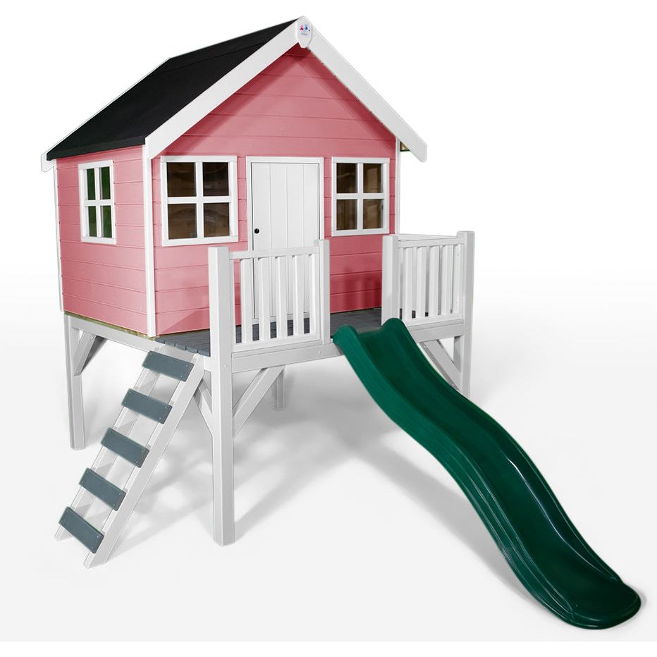 Little Rascals Felix Wooden Playhouse With Slide - The Online Toy Shop - Wooden Playhouse - 9