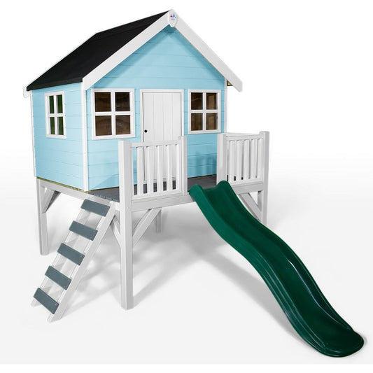 Little Rascals Felix Wooden Playhouse With Slide - The Online Toy Shop - Wooden Playhouse - 1