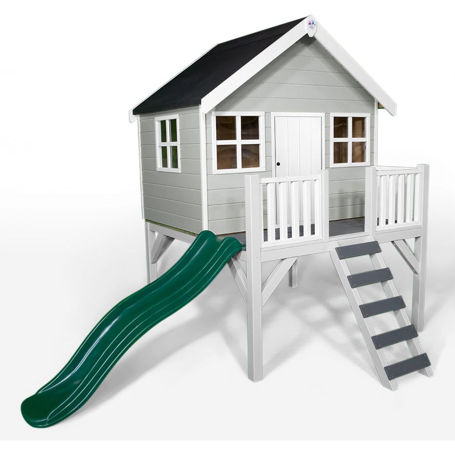 Little Rascals Felix Wooden Playhouse With Slide - The Online Toy Shop - Wooden Playhouse - 2