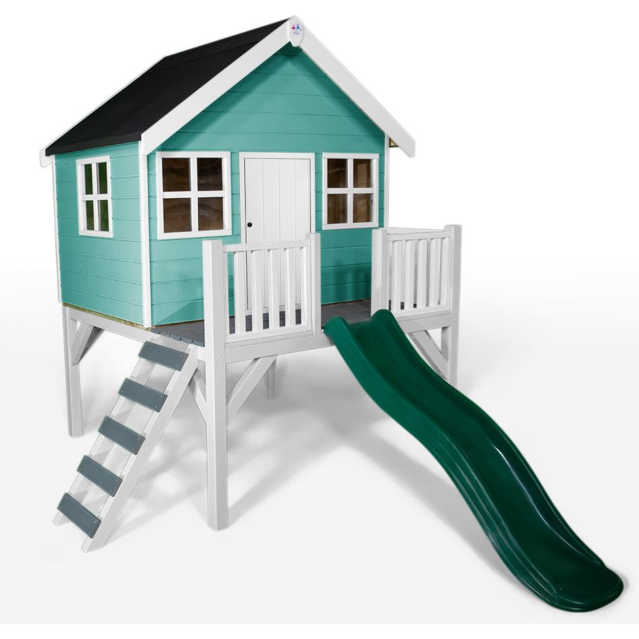 Little Rascals Felix Wooden Playhouse With Slide - The Online Toy Shop - Wooden Playhouse - 6
