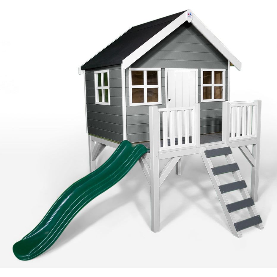 Little Rascals Felix Wooden Playhouse With Slide - The Online Toy Shop - Wooden Playhouse - 8