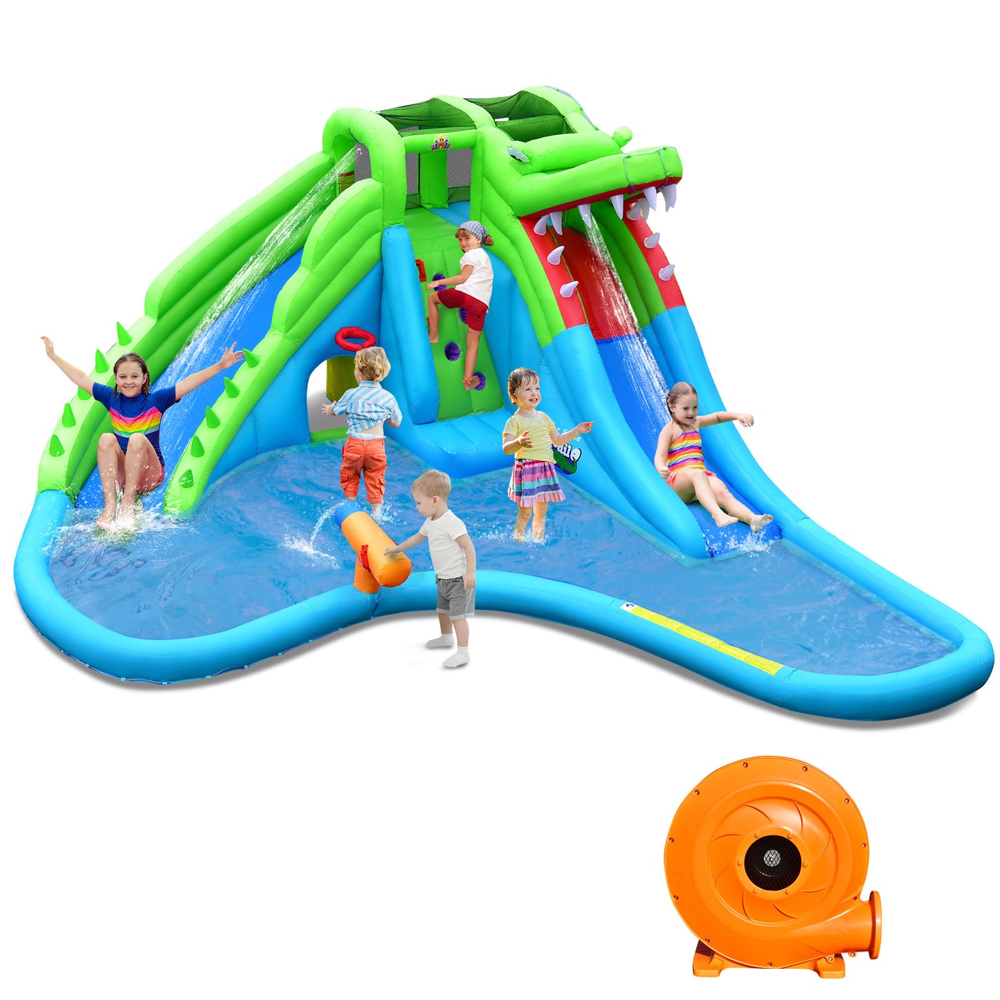 Giant 7 In 1 Inflatable Water Slide with 780W Air Blower