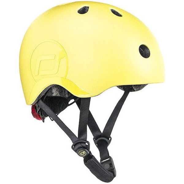Scoot and Ride Helmet Lemon - S-M with logo and chin strap