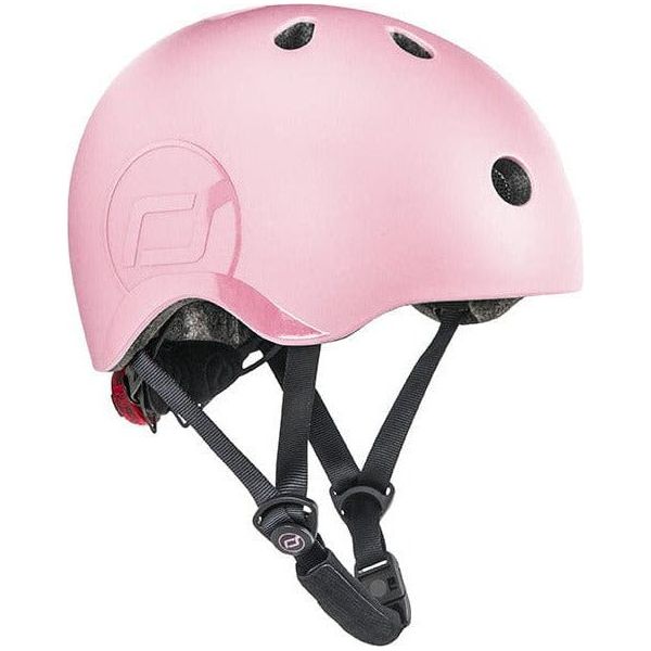 Scoot and Ride Helmet S-M - Rose with logo and magnetic strap