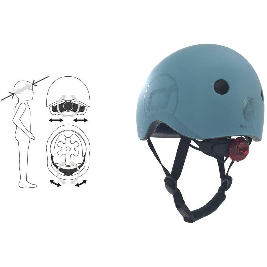 Scoot and Ride Helmet Blueberry - S-M size adjustment instructions
