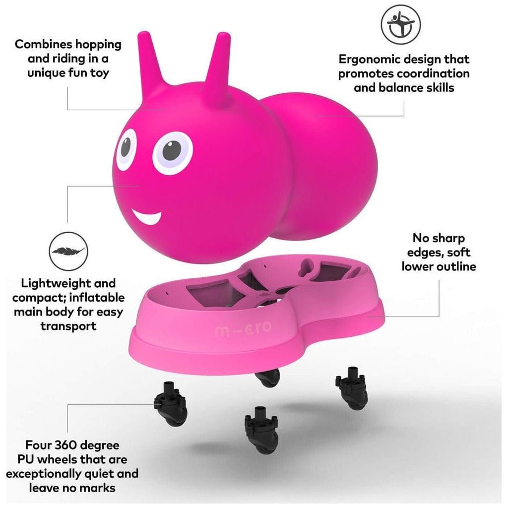 Micro Scooter Ride On Air Hopper - Pink features