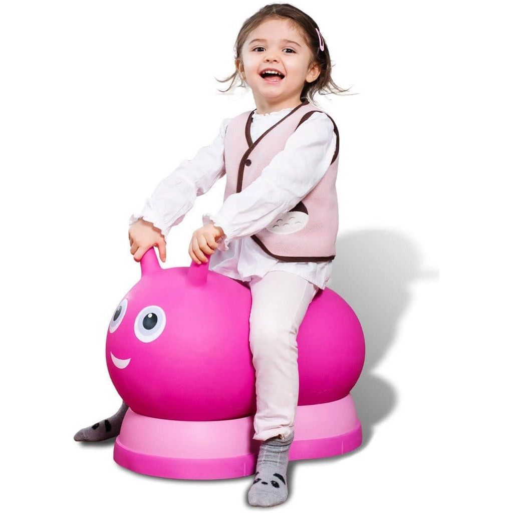 child sitting on Micro Scooter Ride On Air Hopper - Pink ride on