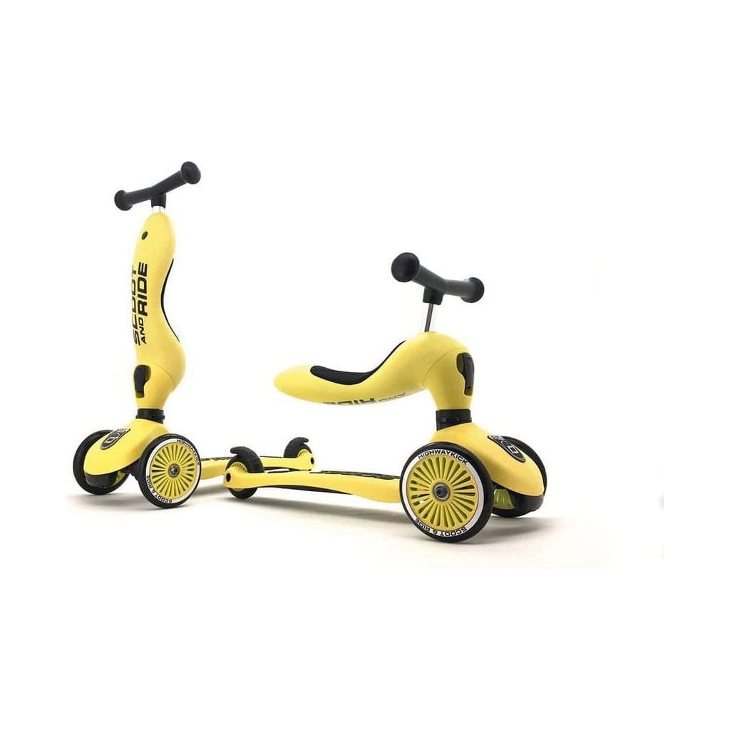 2 Scoot and Ride Highwaykick 1- Lemon - Age 1-5 Years in scooter and seat mode