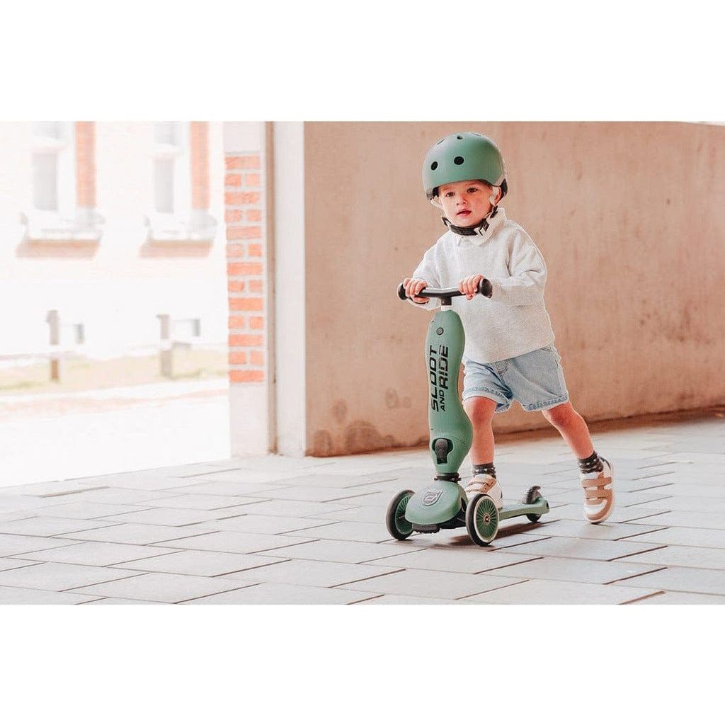 little boy riding Scoot and Ride Highwaykick 1 - Forest - Age 1-5 Years
