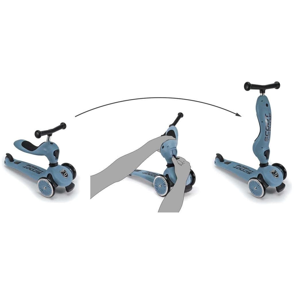 Scoot and Ride Highwaykick 1 Scooter - Steel - Age 1-5 Years mode adjustment instructions
