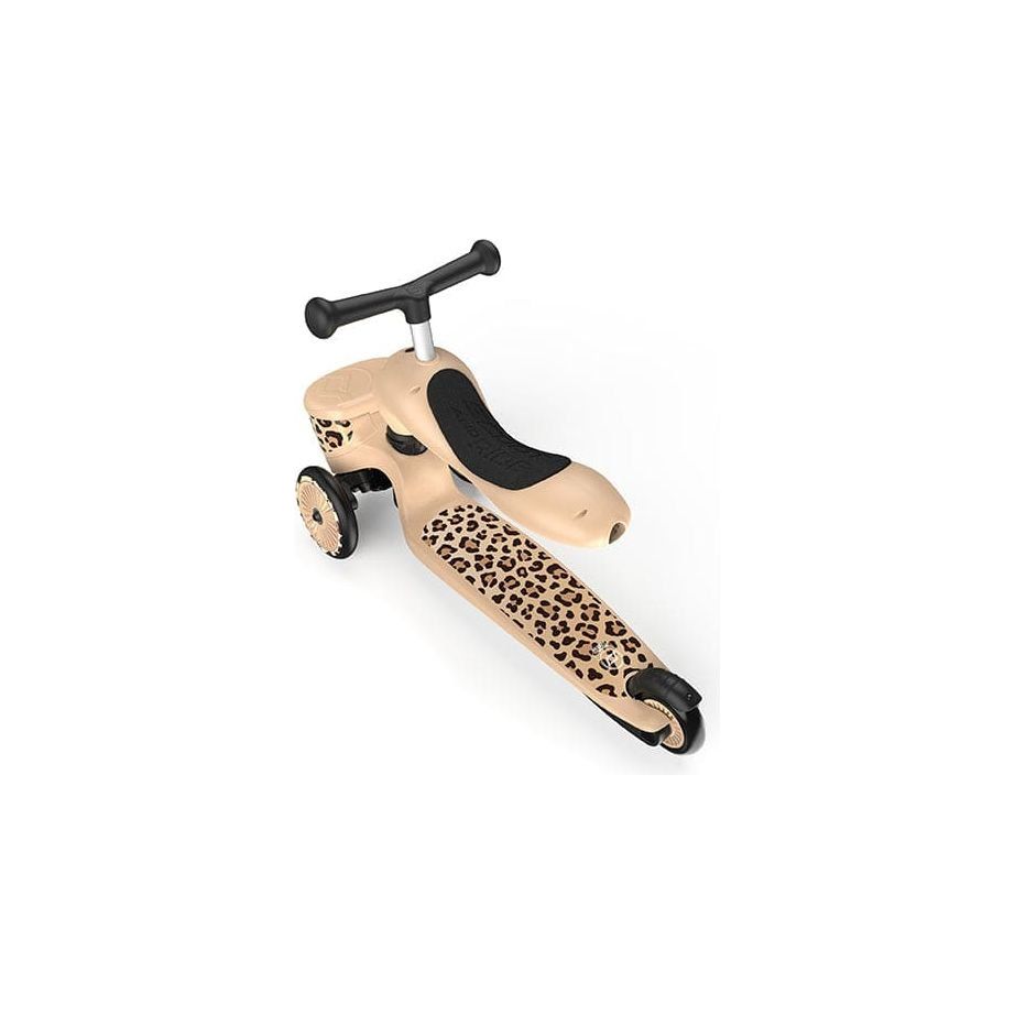 Scoot and Ride Highwaykick 1 Lifestyle Scooter - Leopard in seated position rear left