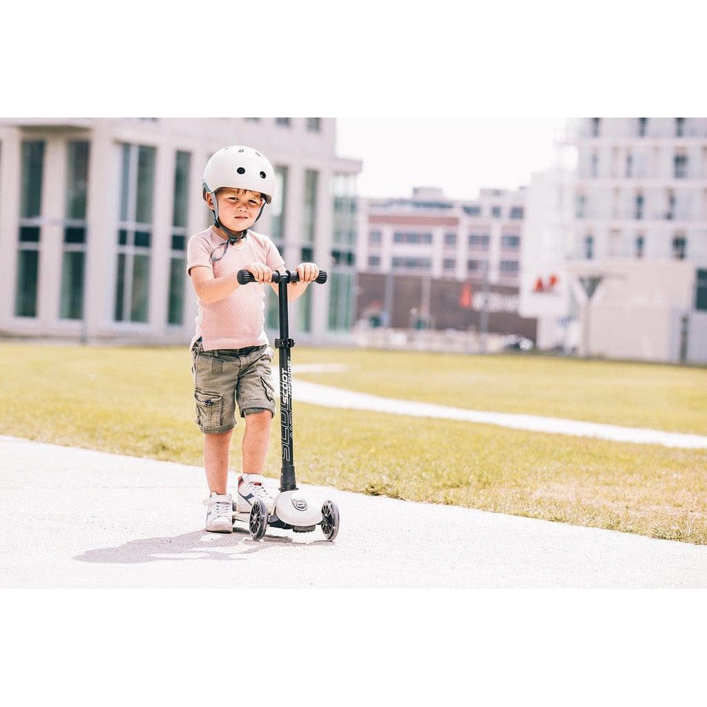 little boy riding Scoot and Ride Highwaykick 3 - Age 3+ - Led Ash