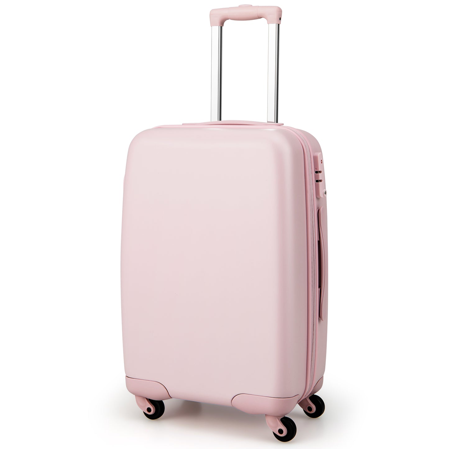 Hardside Luggage with Spinner Wheels, TSA Lock and Height Adjustable Handle-Pink