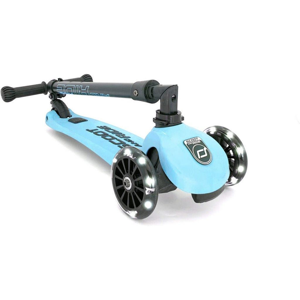 Scoot and Ride Highwaykick - Age 3+ - Led Blueberry folded handlebar with LED wheels