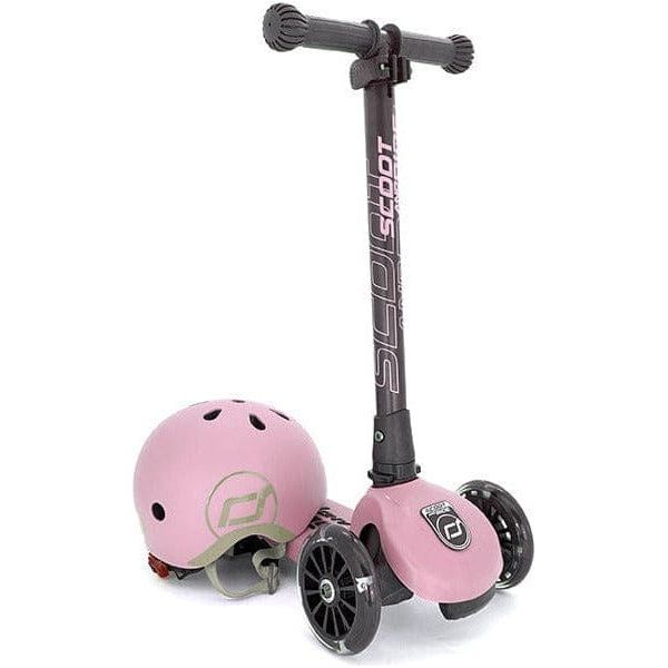 Scoot and Ride Highwaykick 3 Scooter - Age 3+ - Led Rose with matching helmet 
