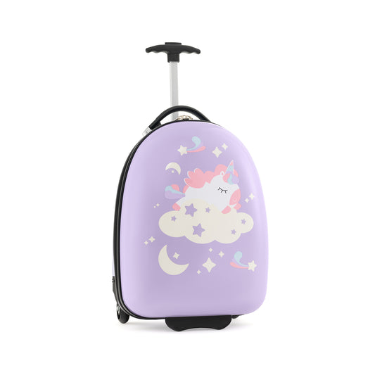 16 Inches Kids Carry-On Luggage with Wheels-Pink Unicorn