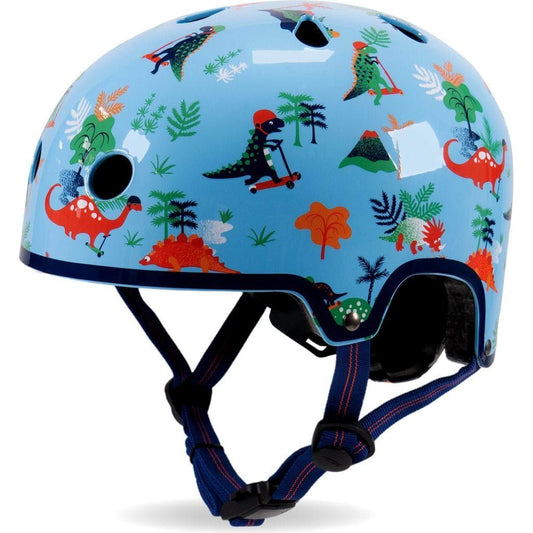 Micro Scooter Kids Helmet - Dino Deluxe Patterned Size Medium 55-58cm front left