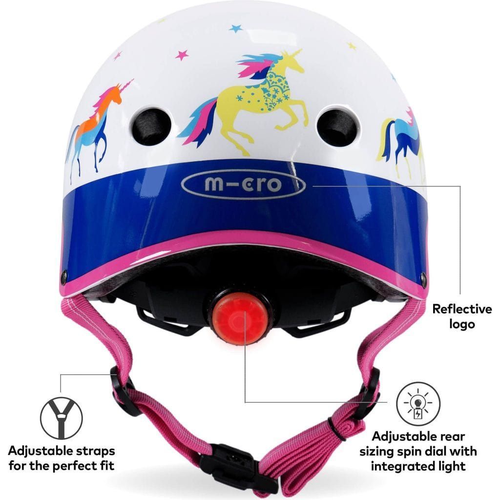 Micro Scooter Kids Helmet - Unicorn Deluxe Patterned Size Small 51-54cm