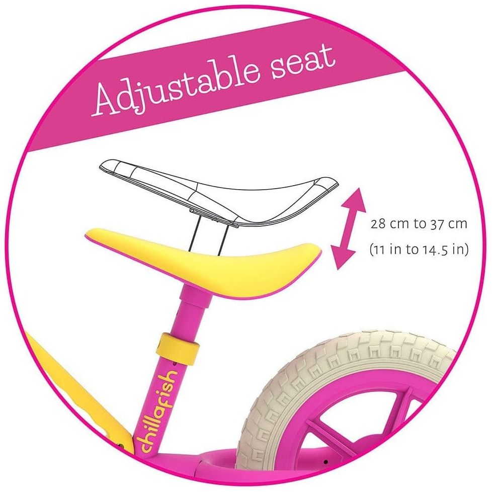 Chillafish Charlie Balance Bike 18M-4Y in Pink adjustable seat instructions