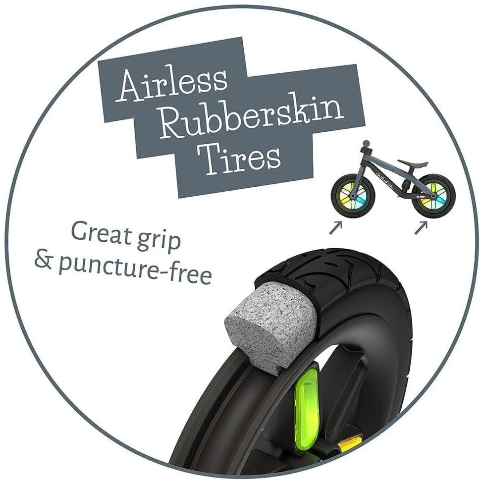 Chillafish Bmxie Glow Balance Bike 2-5 Years Anthracite Grey airless rubber tyres