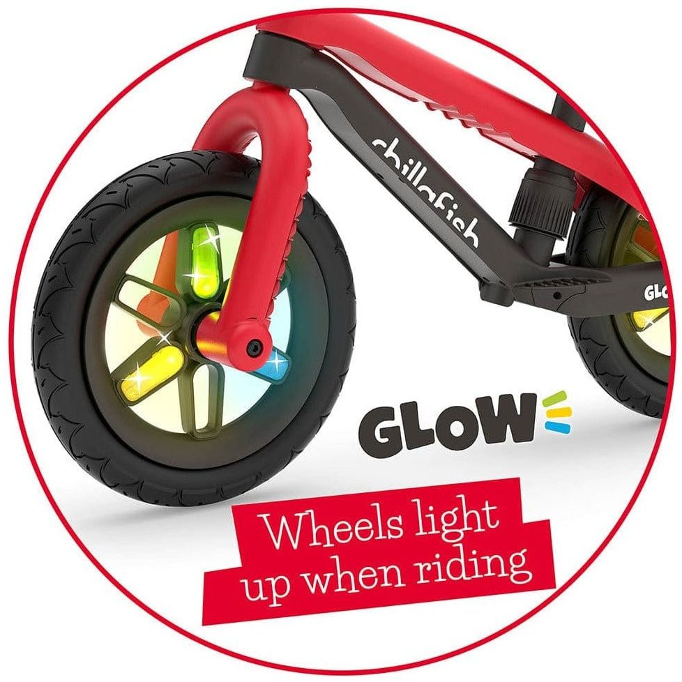Chillafish Bmxie Glow Balance Bike 2-5 Years in Red light up wheels