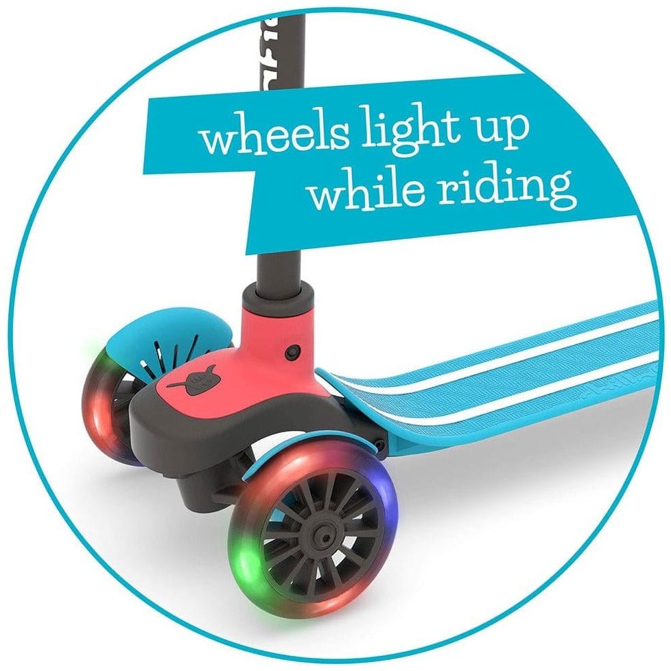 Chillafish Scotti Glow Scooter in Blue, wheeels light up while riding