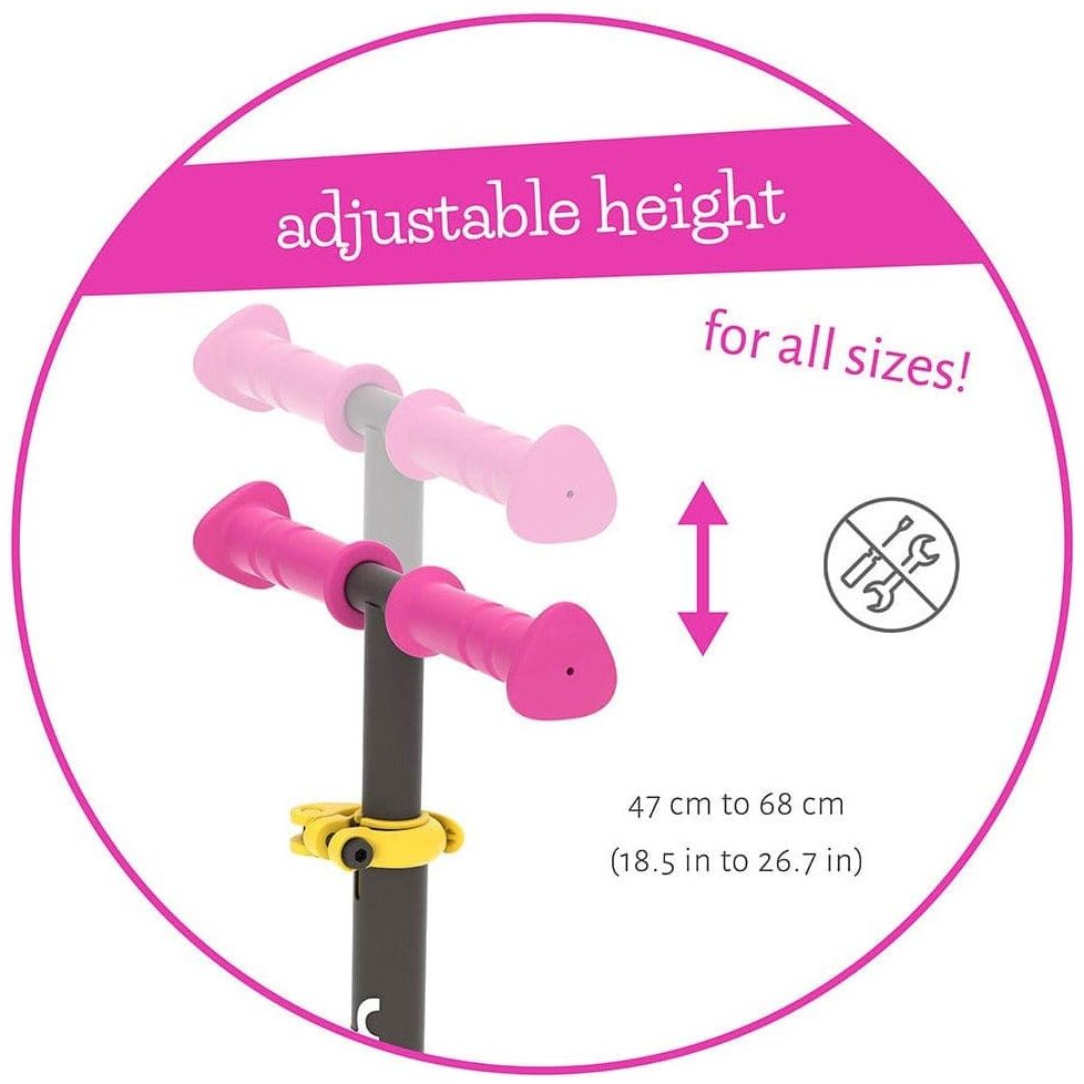 Chillafish Scotti Glow Scooter in Pink with adjustable handlebars