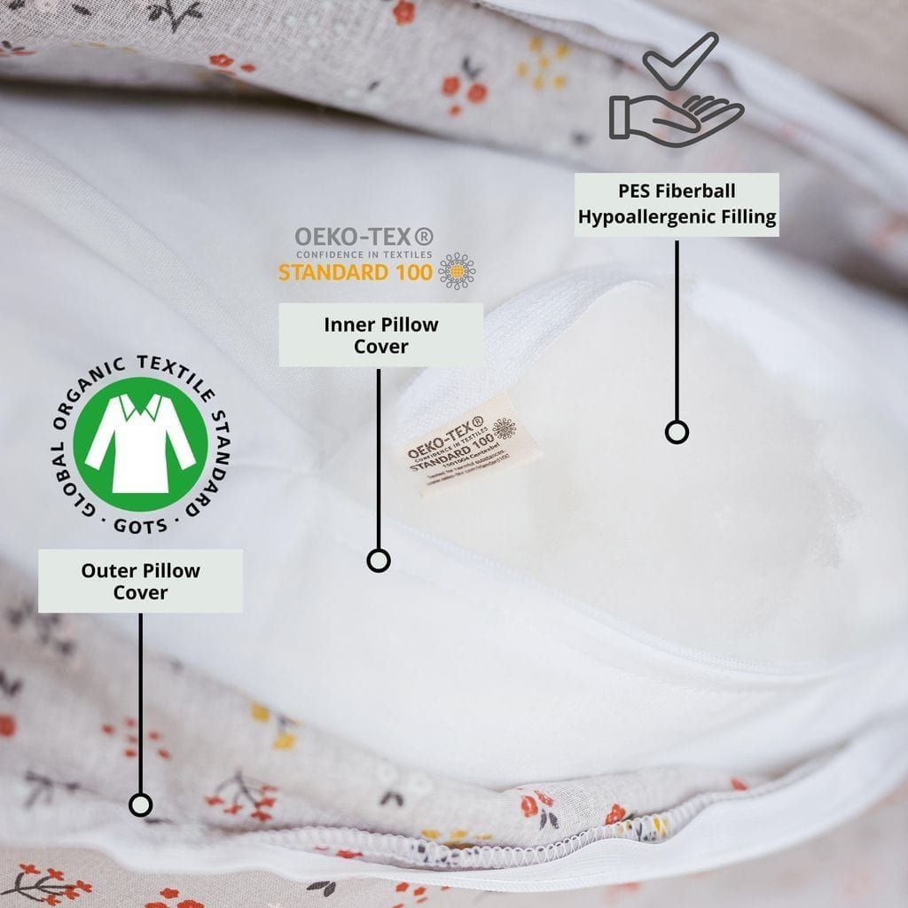 MINICAMP Full Body Pillow With Organic Cotton - Lumbar Pillow
