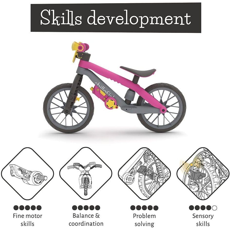 Chillafish Bmxie Moto Bike 2-5 Years in Pink skills development information