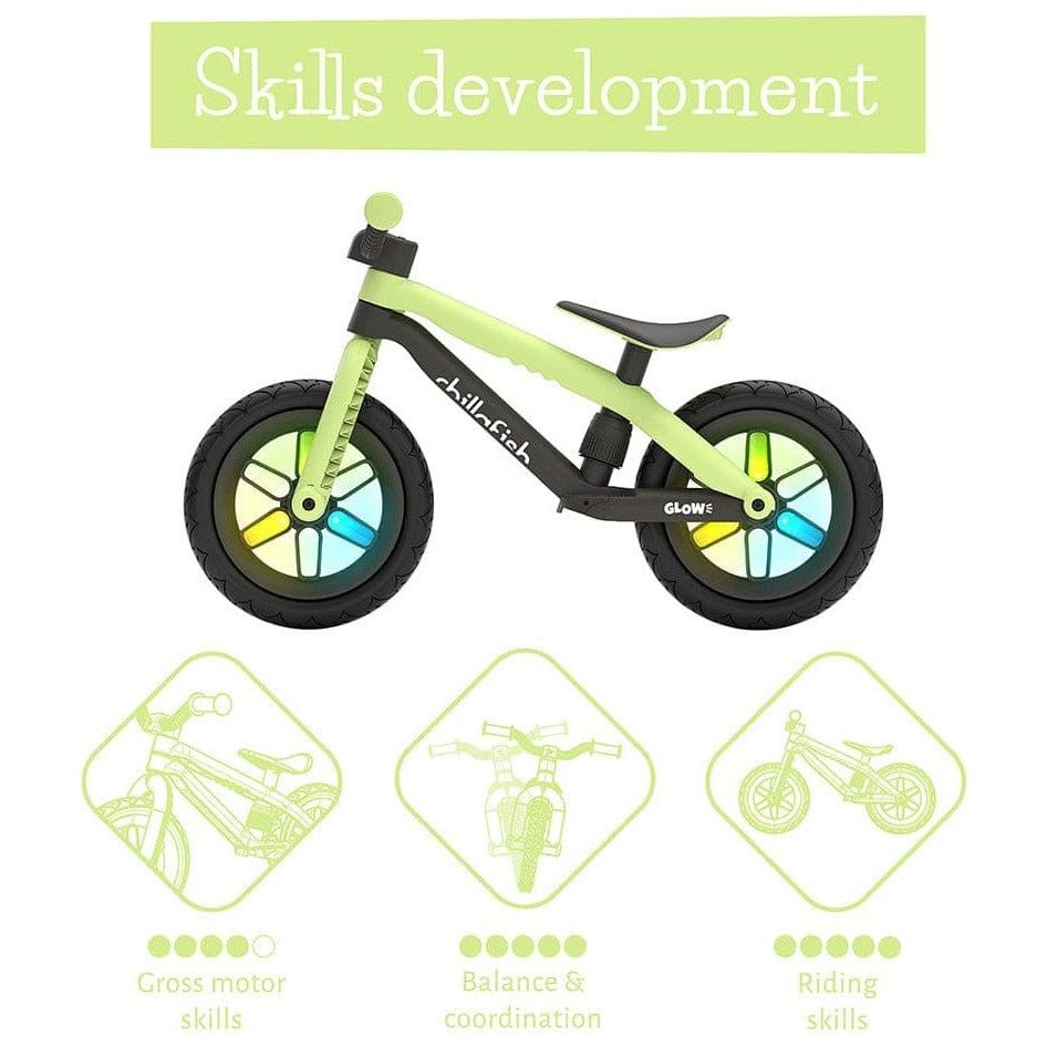 Chillafish Bmxie Glow Balance Bike 2-5 Years in Pistachio Green skills development information