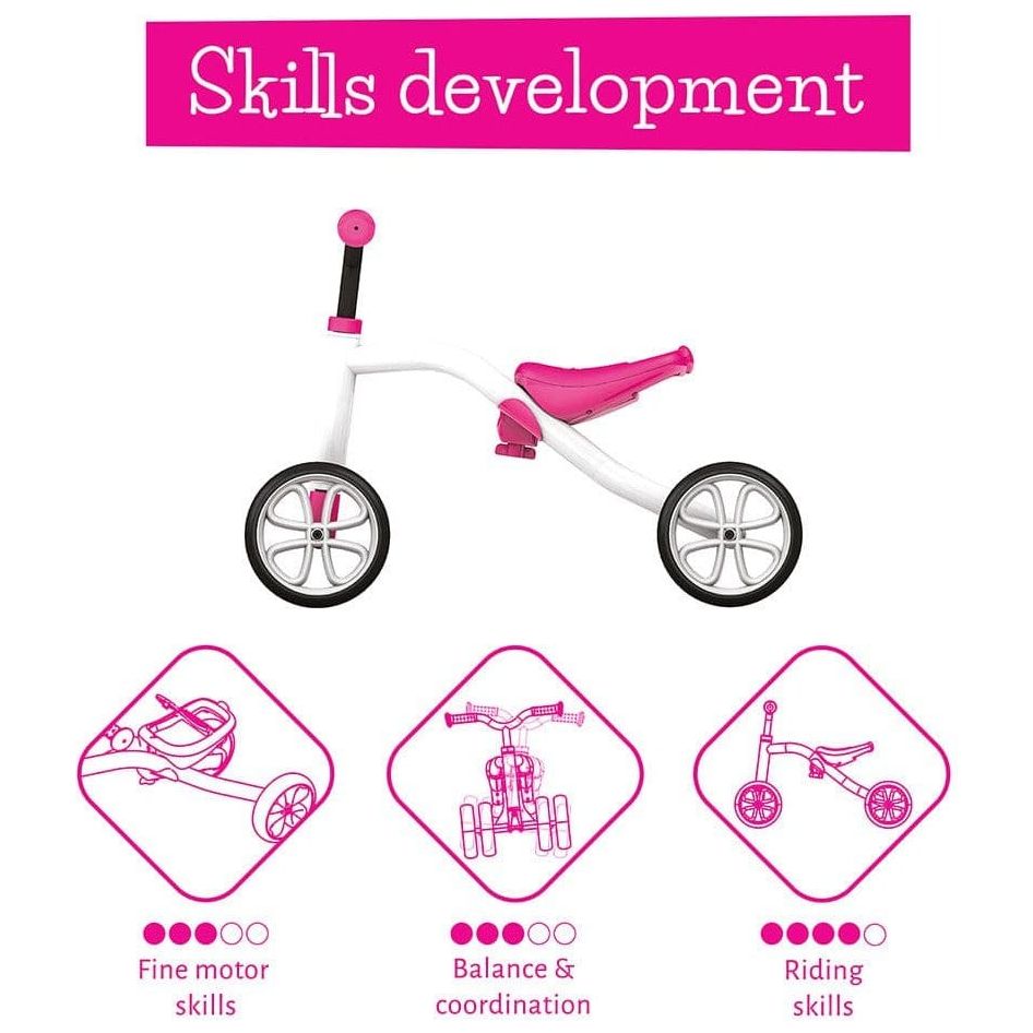 Chillafish Quadie for ages 1-3 Years in Pink skills development information