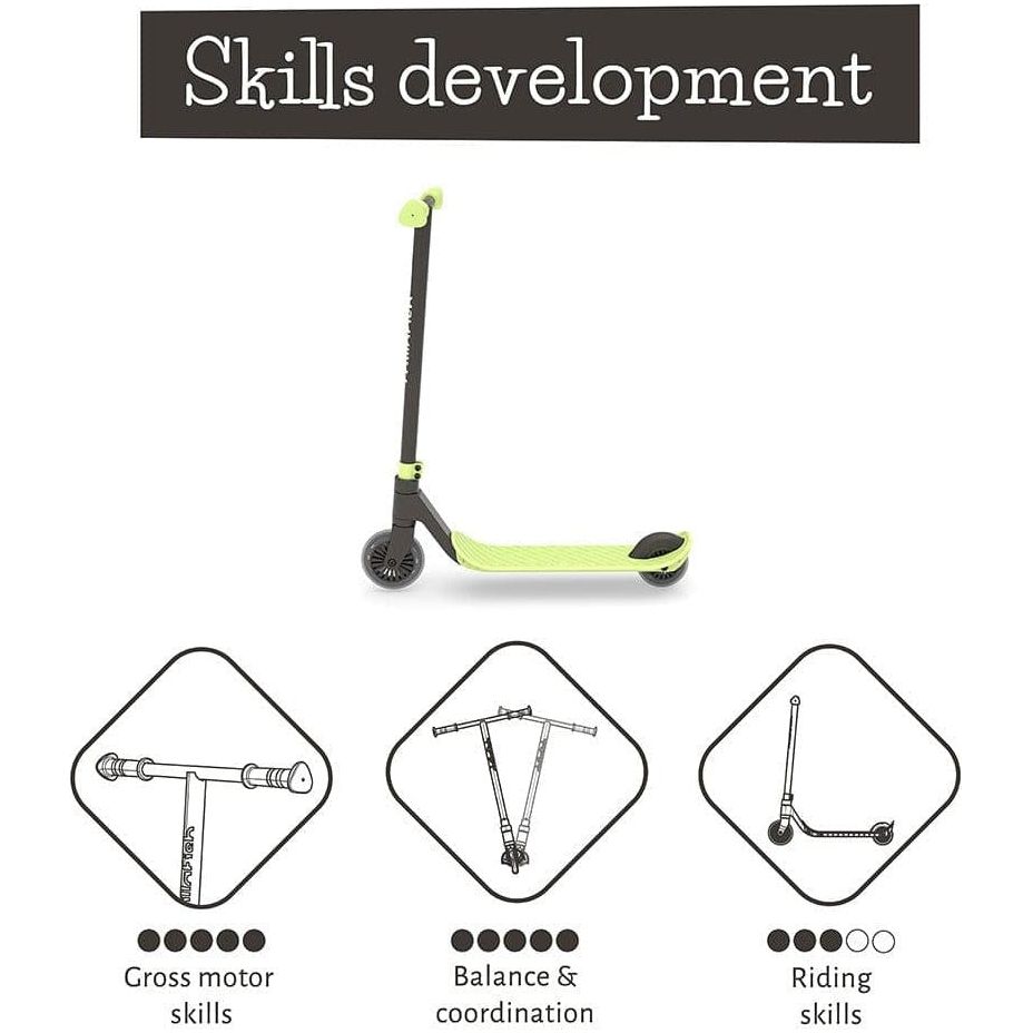 Chillafish Stunti 2 Wheel Scooter in Pistachio Green skills development information