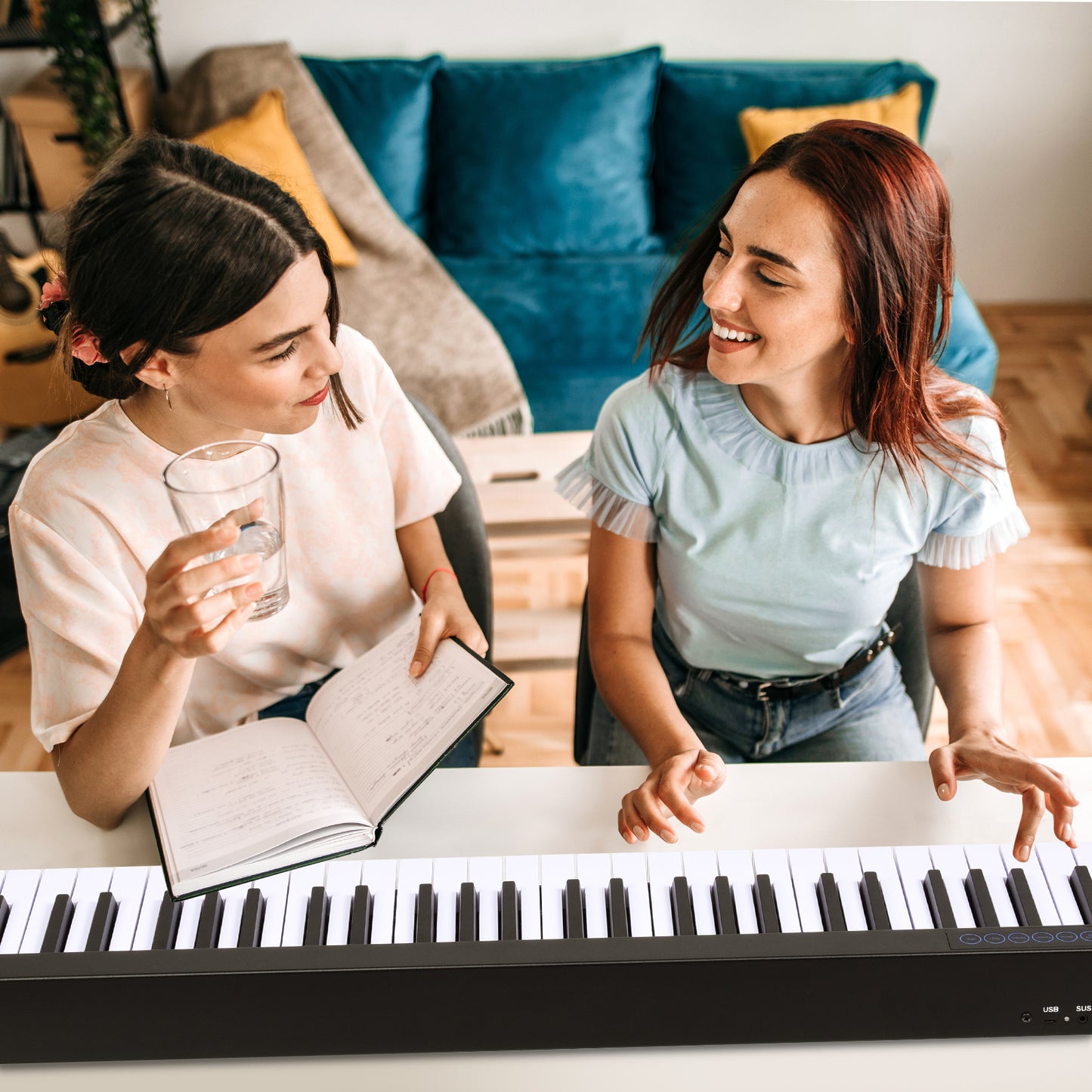 Portable Electronic Piano 88 Keys Suitable for Children Over 3 Years Old-Black