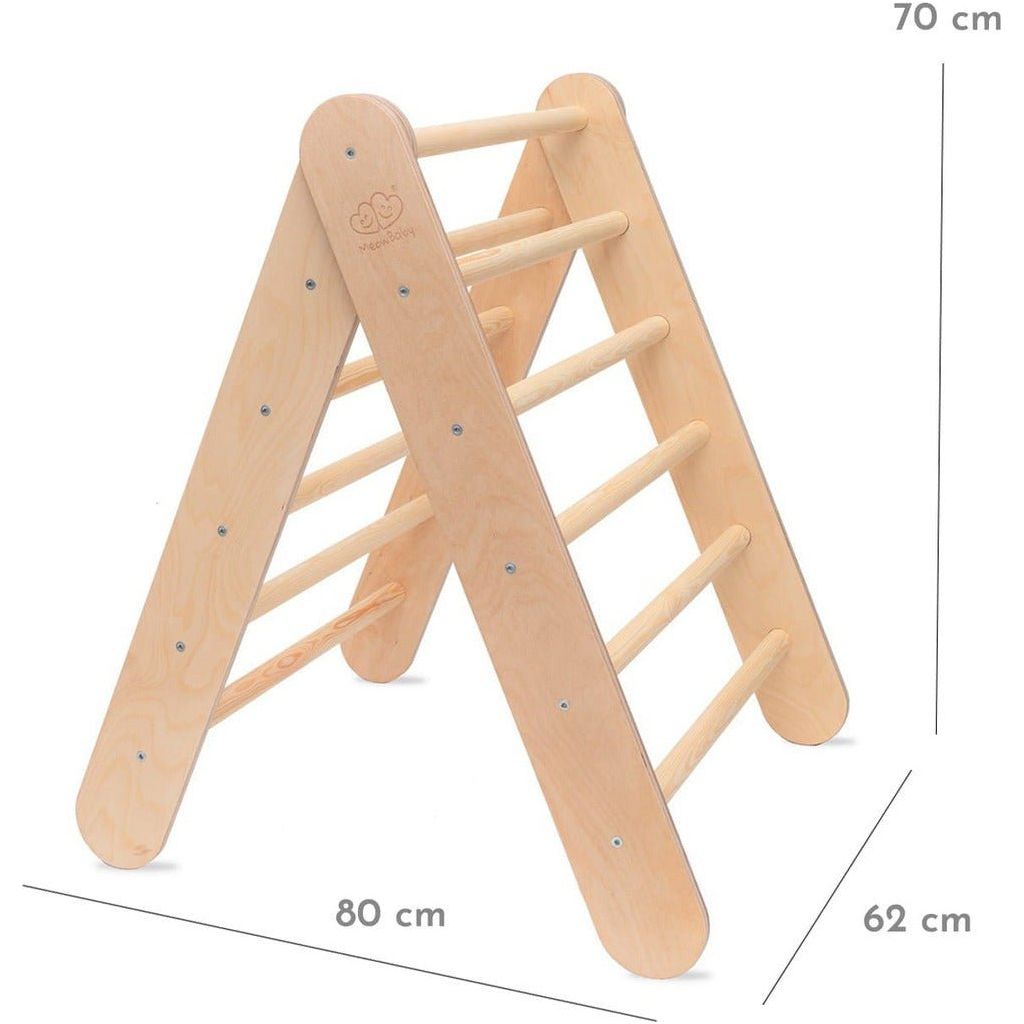 dimensions of Montessori Wooden Climbing Triangle - Natural Wood