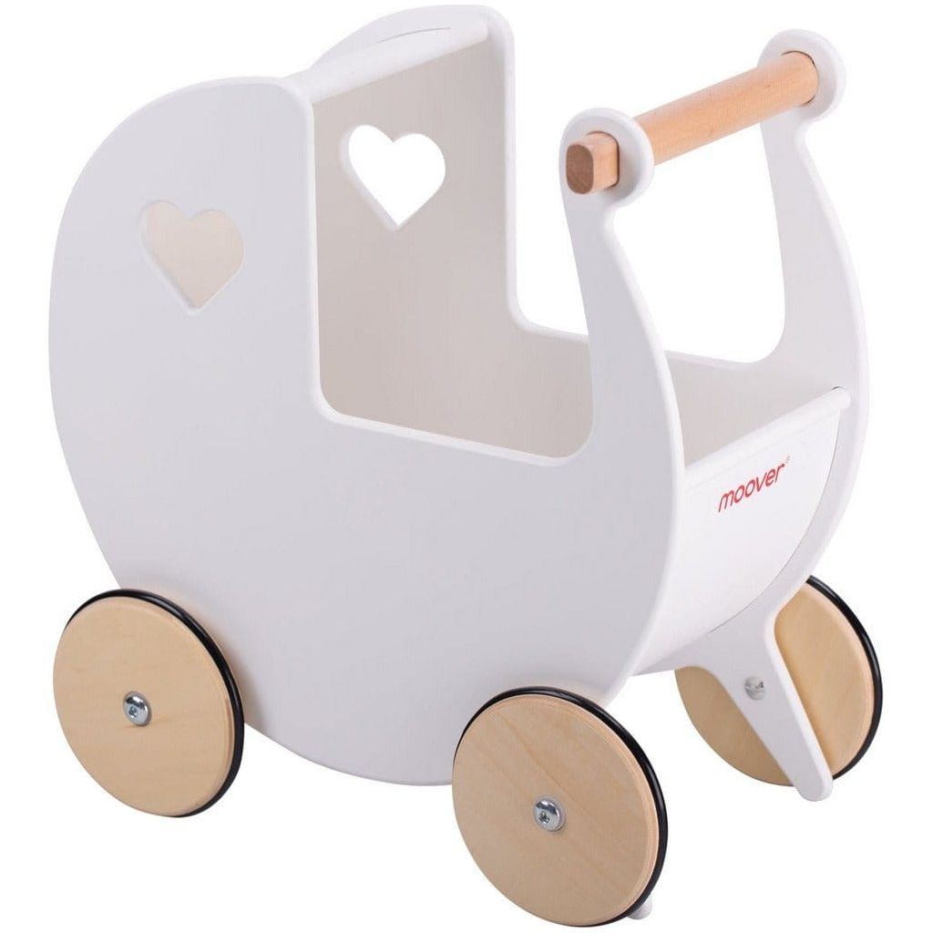 Moover Wooden Dolls Pram - 2 Years+ - White rear