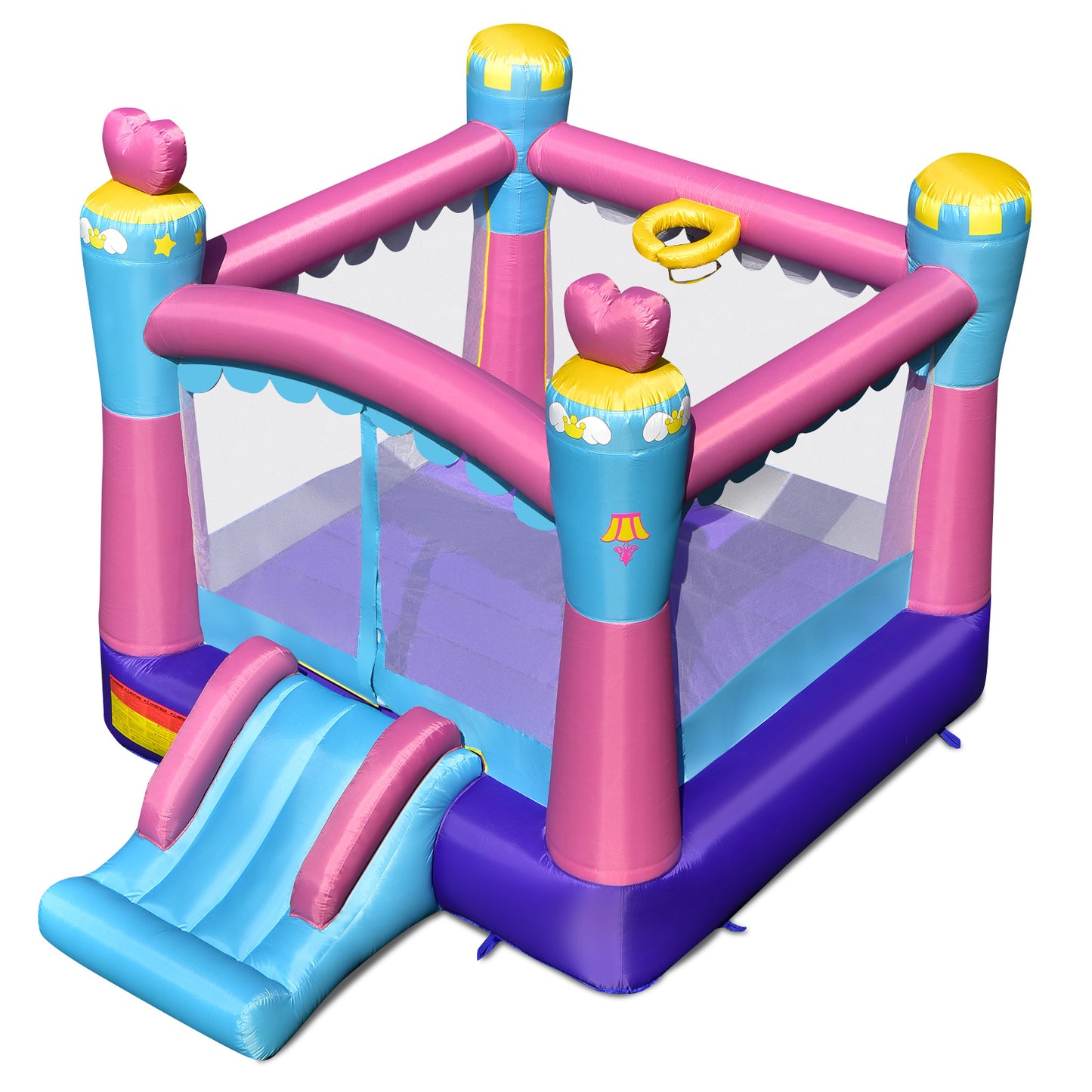 Princess Theme Bouncy Castle with Slide and Basketball Rim (without Blower)