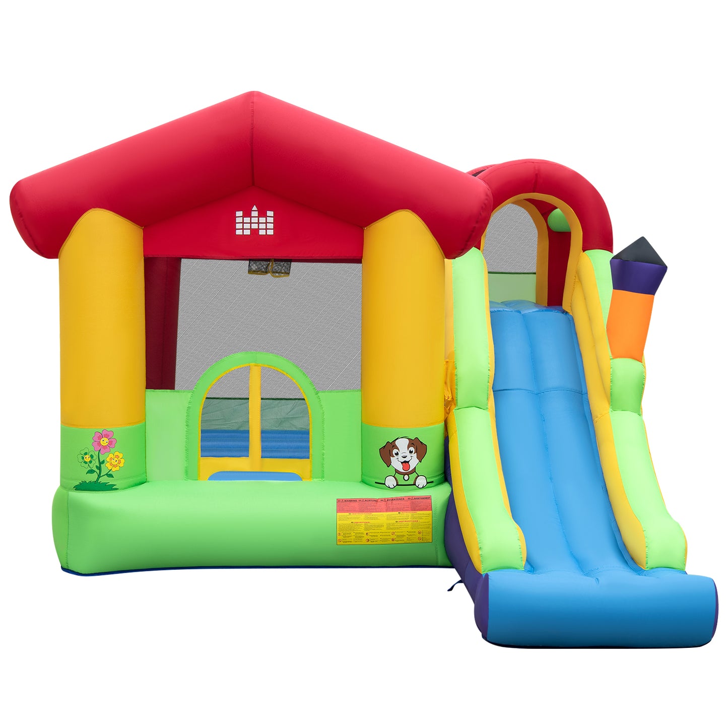 Kids Inflatable Bounce House with Long Slide and 680W Blower