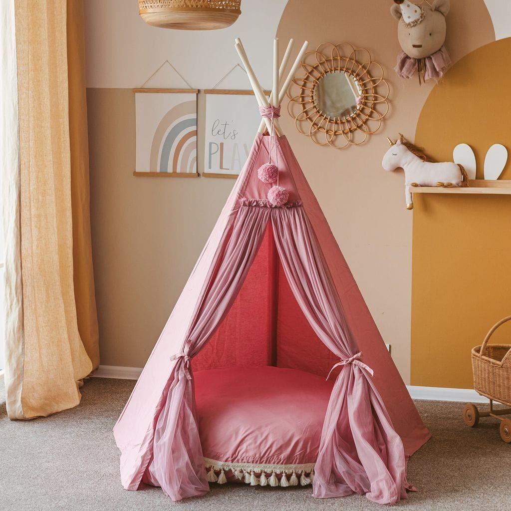 MINICAMP Fairy Kids Play Tent With Tulle in Rose in lounge