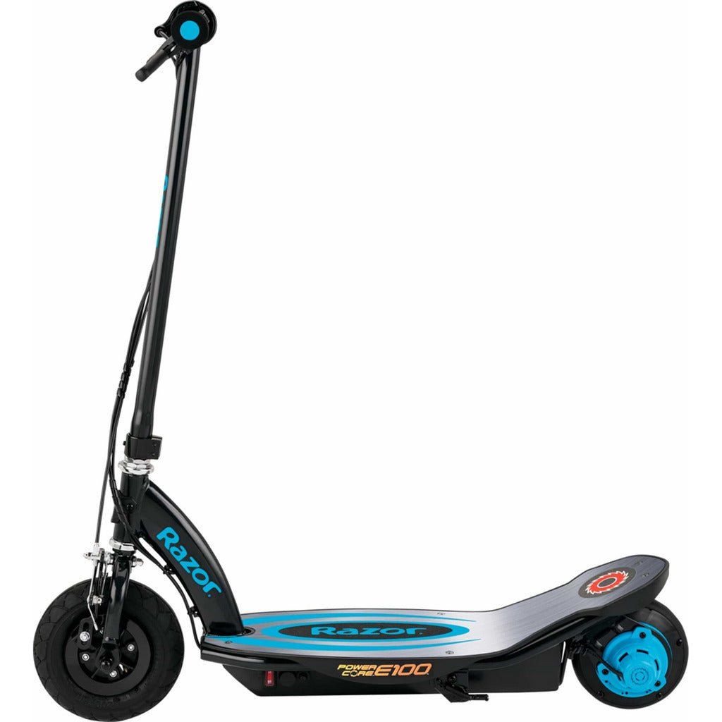Razor Power Core E100 24 Volt Scooter - Blue side left