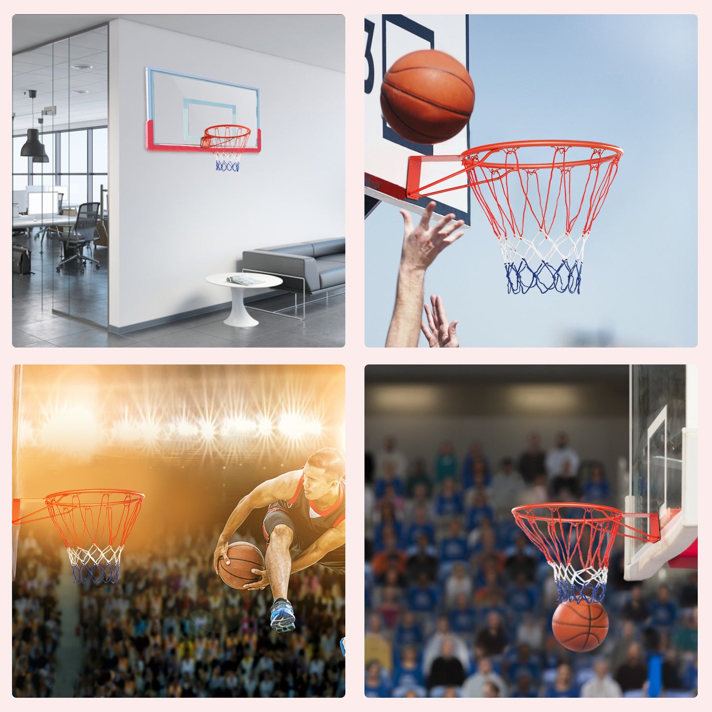 Basketball Hoop Wall Mounted for Kids Adults