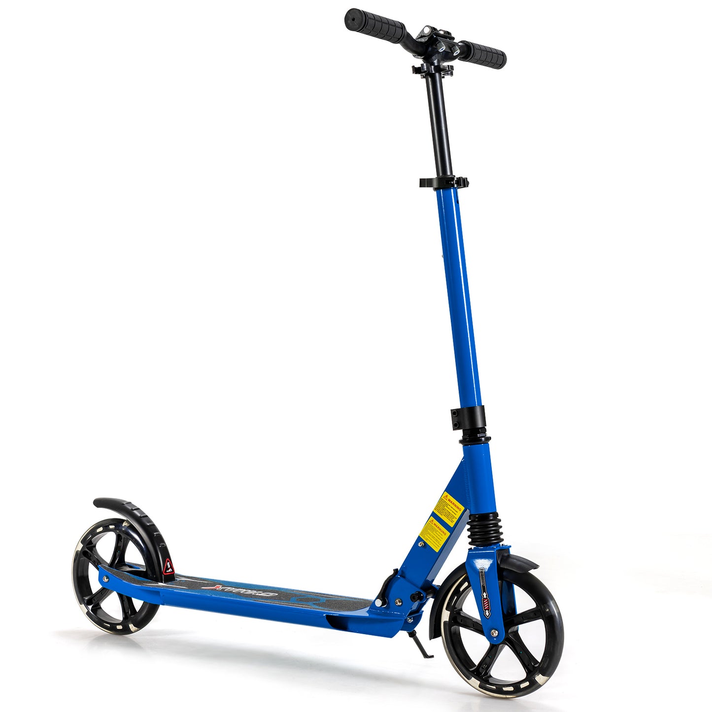 Folding Kick Scooter with Large Wheels for Age 8+ Kids Teens Adults-Blue