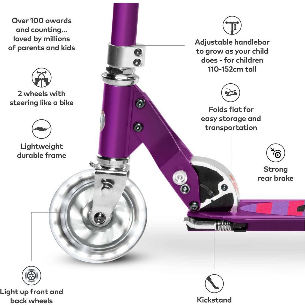 Micro Scooter Sprite LED - Purple features