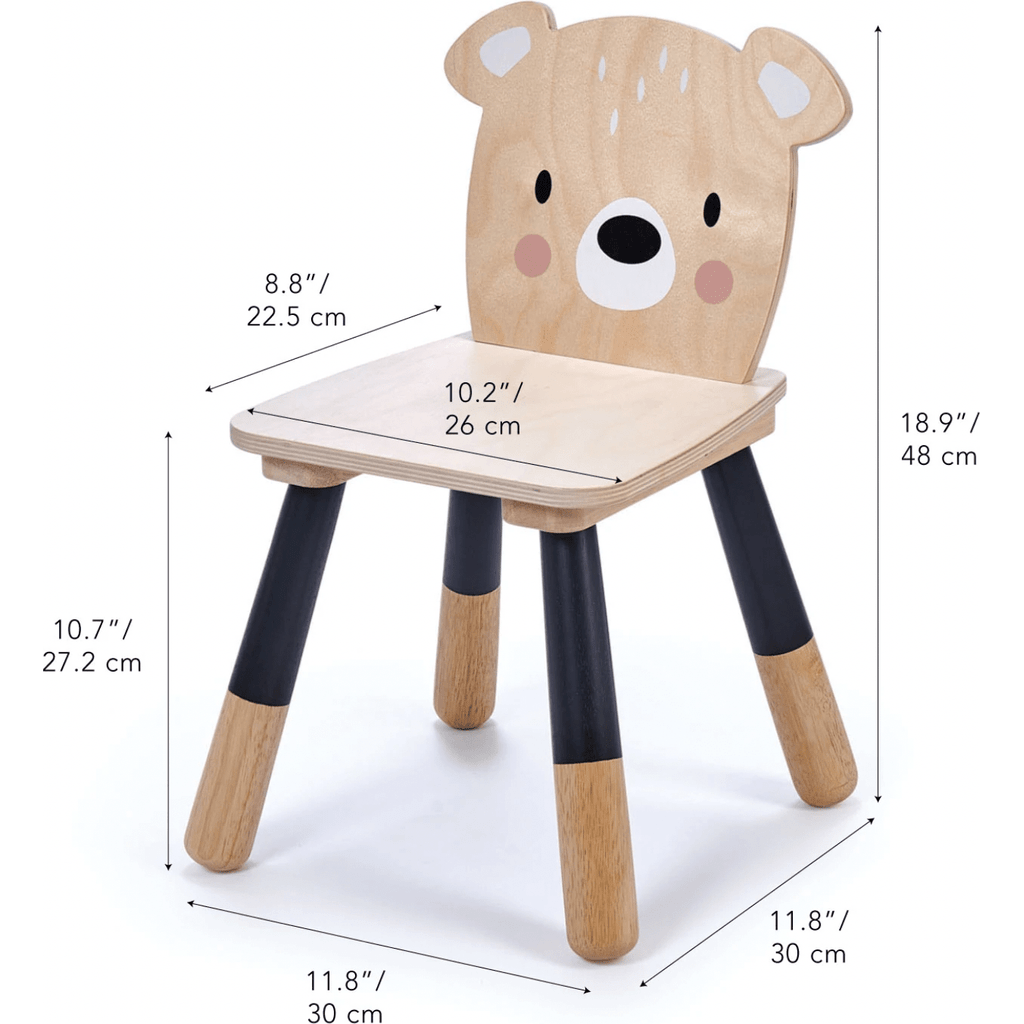 Tender Leaf Kids Wooden Forest Table and Chairs Bundle dimensions