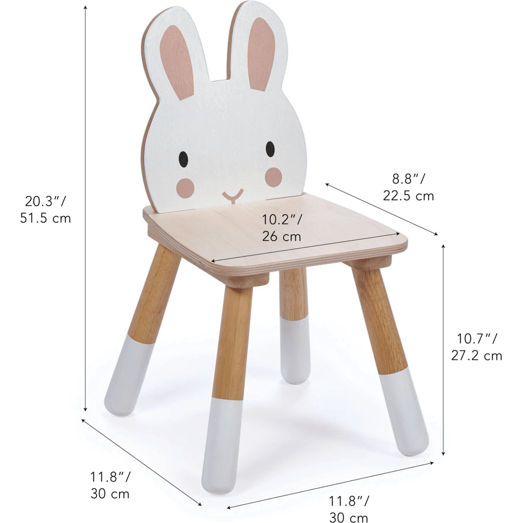 Tender Leaf Forest Rabbit Wooden Kids Chair dimensions