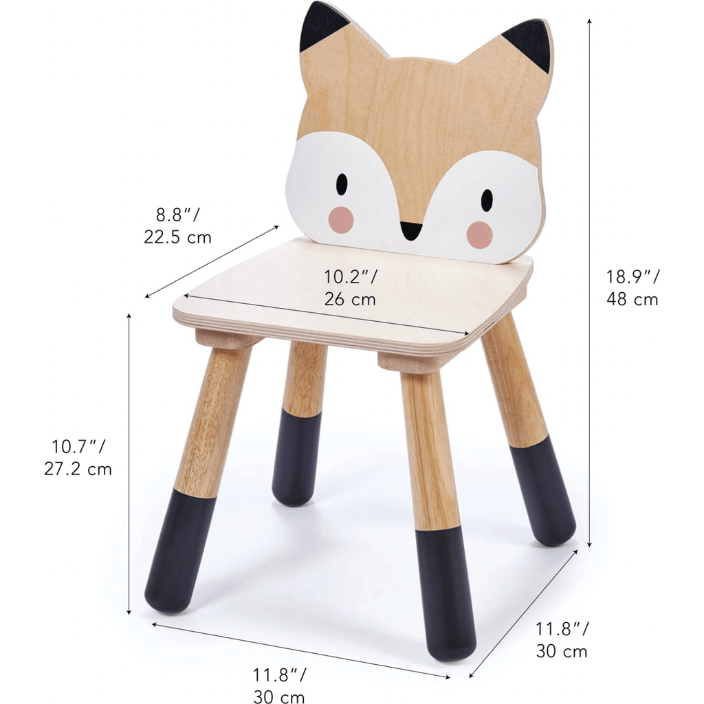 Tender Leaf Forest Fox Wooden Kids Chair dimensions